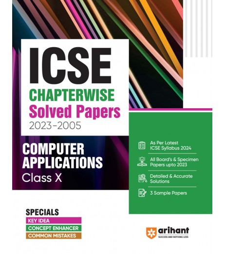 Arihant ICSE Solved Papers Computer Application Class 10 for 2024 examination